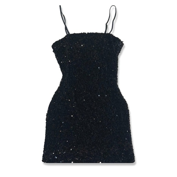 Forever 21 Dresses & Skirts - Forever 21 Black Sequin Mini Cocktail Party Dress | Bodycon Sleevless | NWT